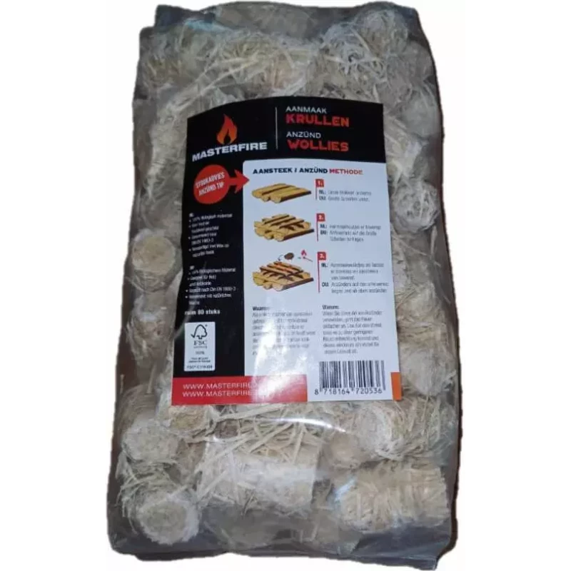 Aanmaak Krulletjes 80st. per zak - Woodpellets2go