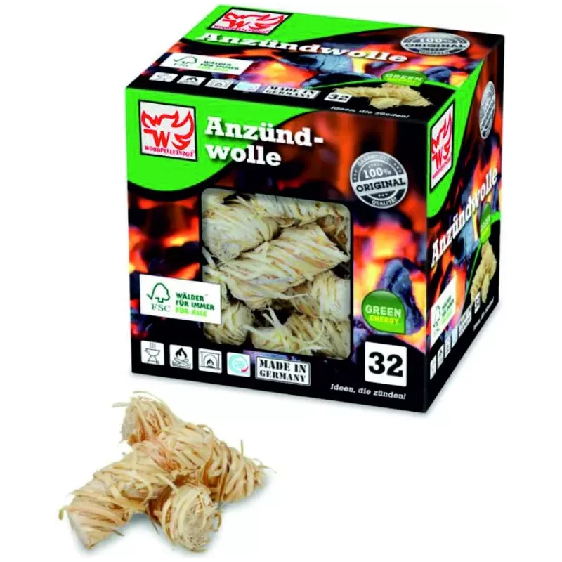 Aanmaak Wolletjes doos 32 stuks - Woodpellets2go